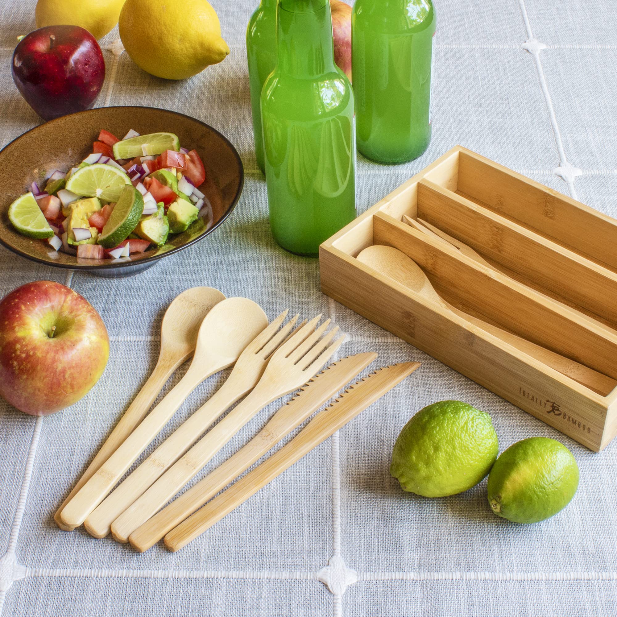 Amazon.com: Totally Bamboo 12-Piece Reusable Bamboo Flatware Set